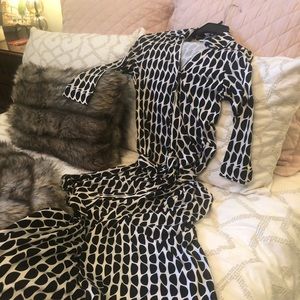 Diane von Furstenberg - Black/White Silk Maxi - 10